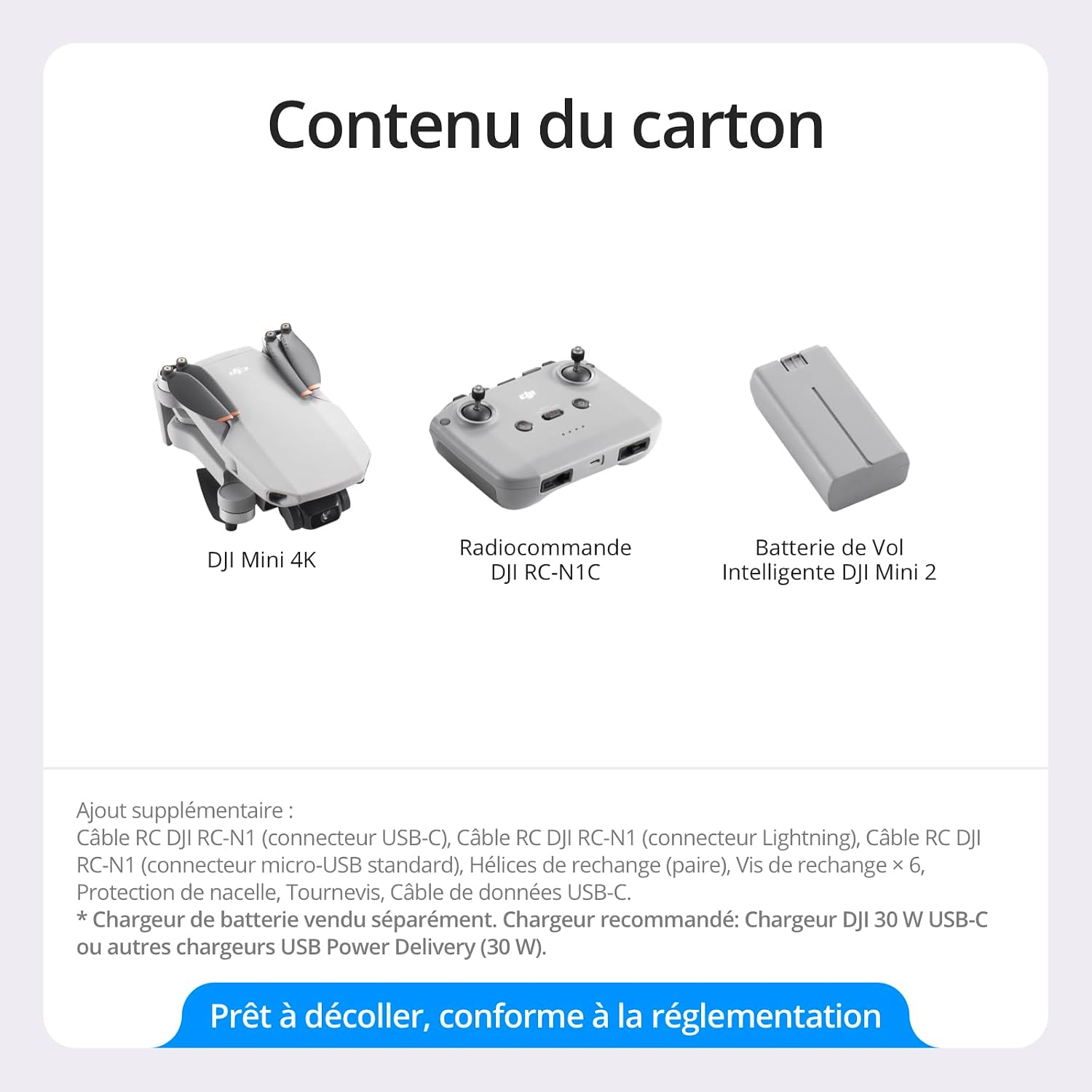 Drone DJI Mini 4K — Caméra 4K, moins de 249 g